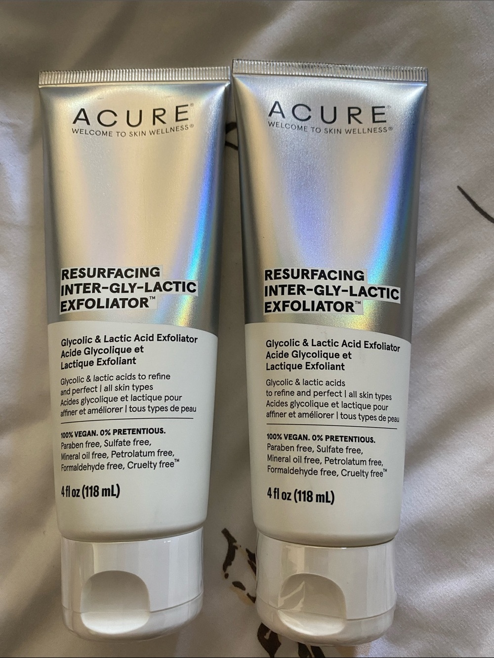 NEW Acure Resurfacing Inter-Gly-Lactic Exfoliator - Silver/White